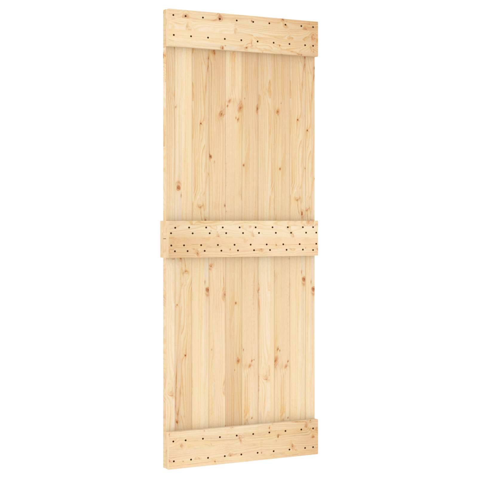vidaXL Schiebetür NARVIK 80 x 210 cm (213,5 cm) Natürlich und Schwarz