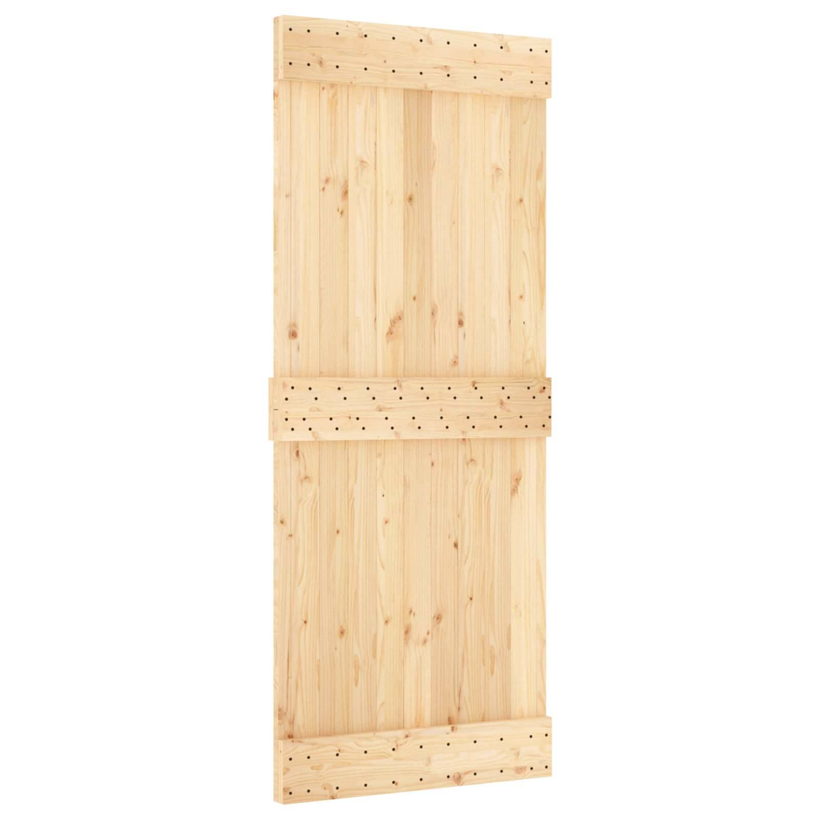 vidaXL Schiebetür NARVIK 85 x 210 cm (213,5 cm) Natürlich und Schwarz