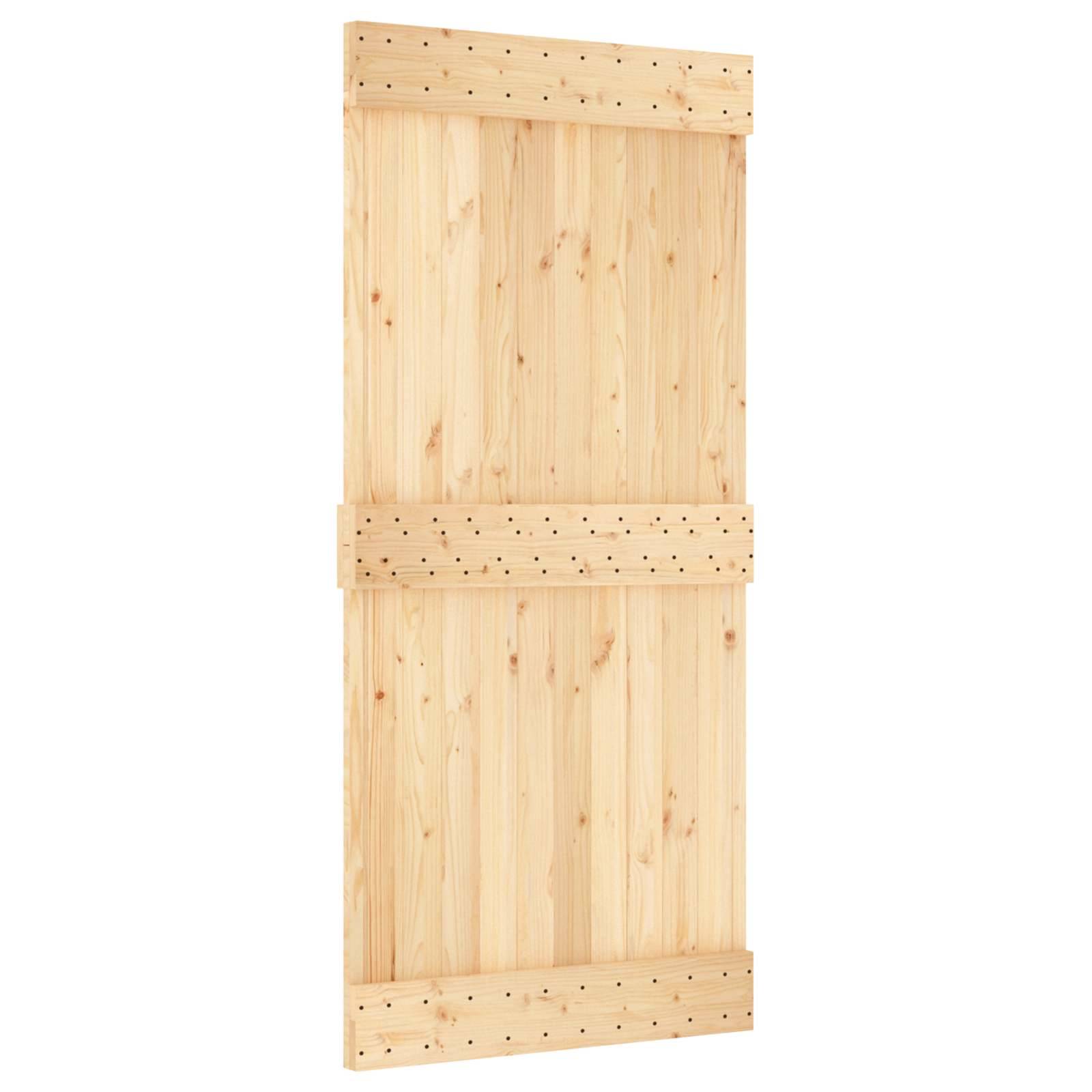 vidaXL Schiebetür NARVIK Natürlich und Schwarz 100 x 210 cm (213,5 cm)