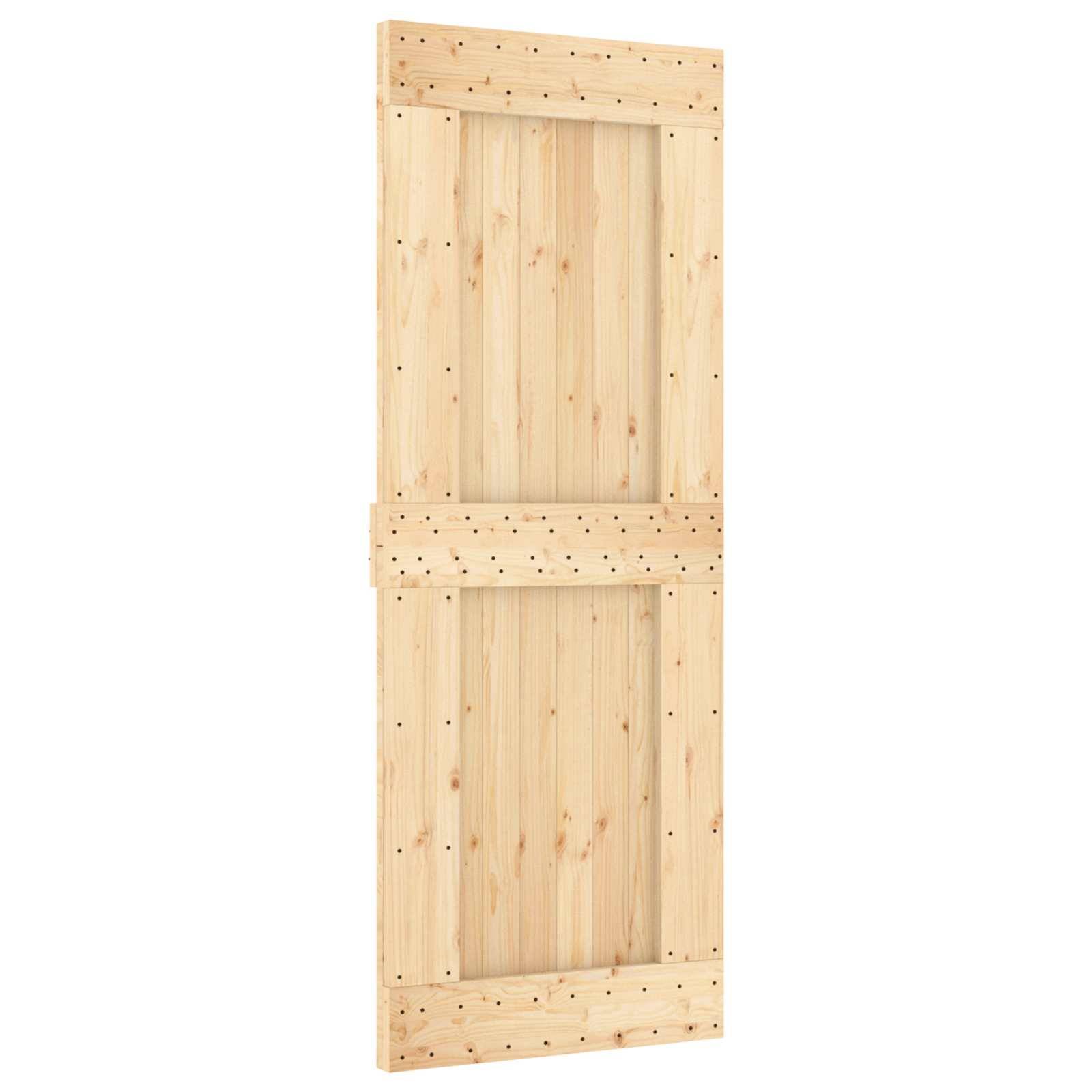 vidaXL Schiebetür NARVIK Natürlich und Schwarz 80 x 210 cm (213,5 cm)