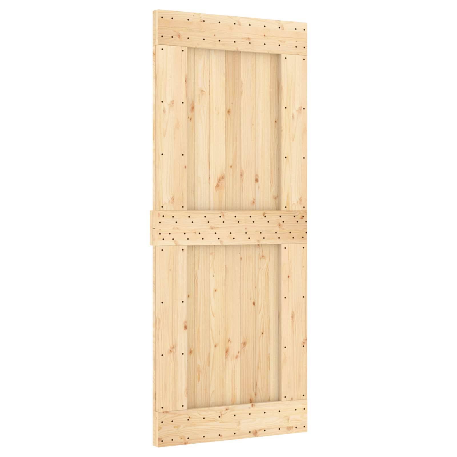vidaXL Schiebetür NARVIK 85 x 210 cm (213,5 cm) Natürlich und Schwarz