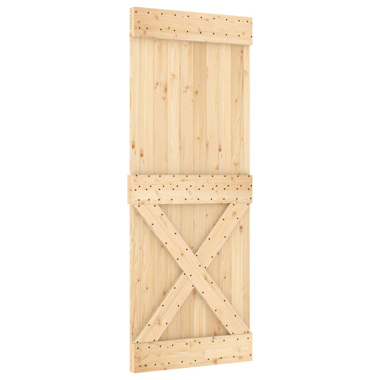 vidaXL Schiebetür NARVIK Natürlich und Schwarz 80 x 210 cm (213,5 cm)