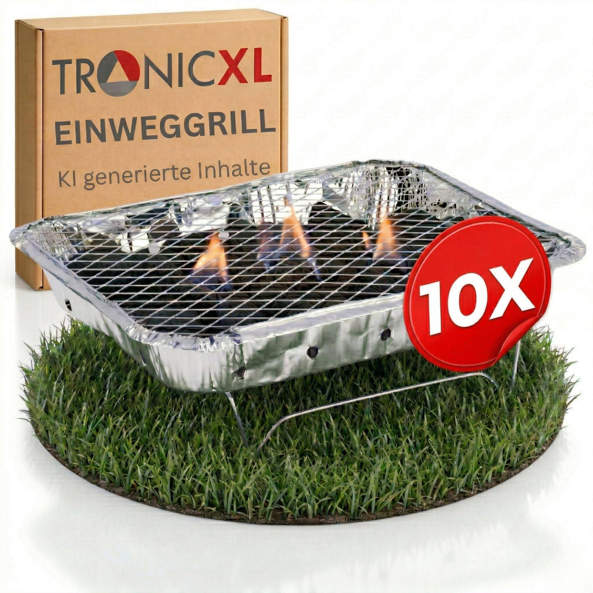 10 Stück Einweg Holzkohlegrill I Schnellstart Sofort Grill für unterwegs Festival Reisen Grillen ca. 1,5 Stunden Brenndauer  Mit Grillrost und St
