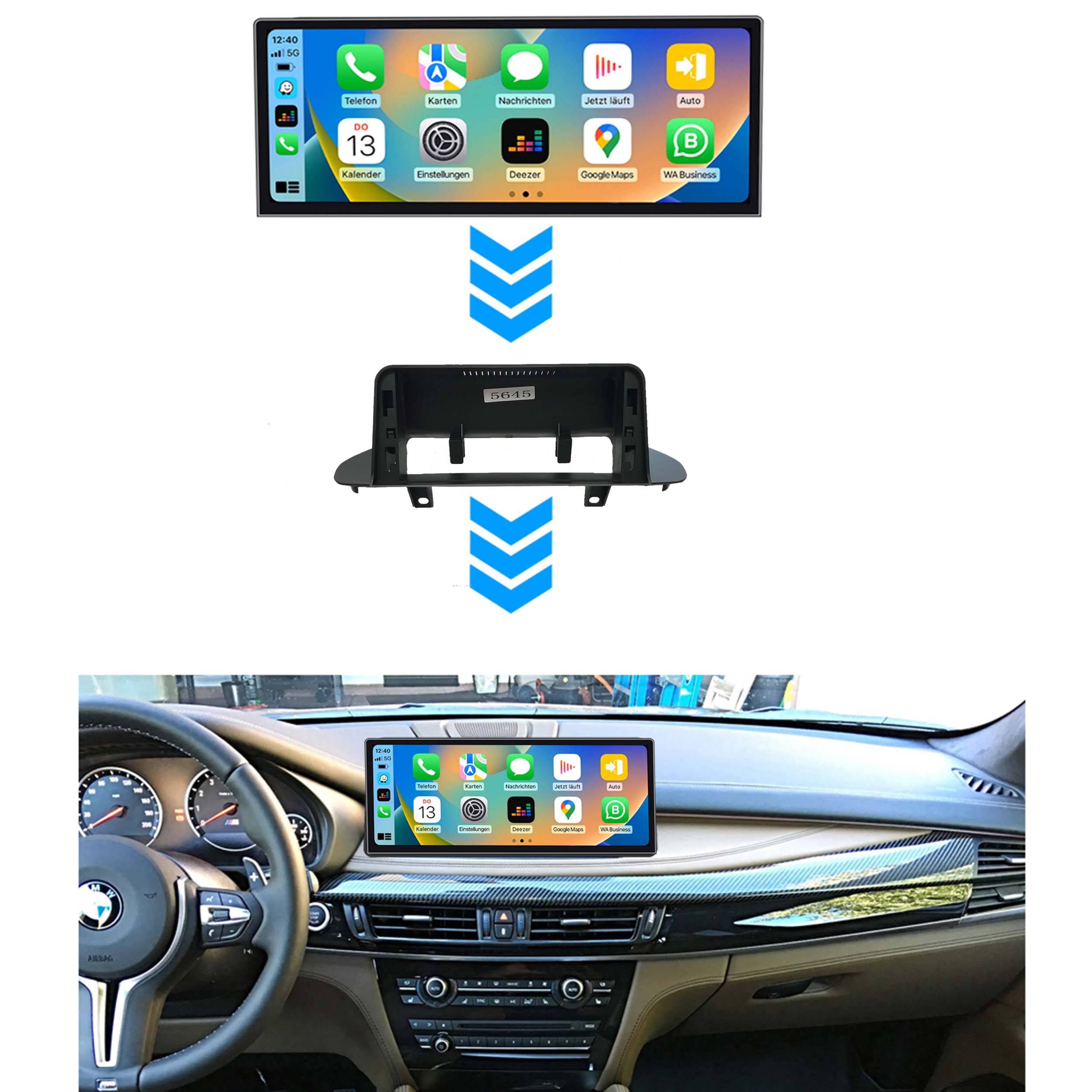 Für BMW X5 X6 F15 / F16 EVO 12,3" Touchscreen Android GPS Navigation CarPlay