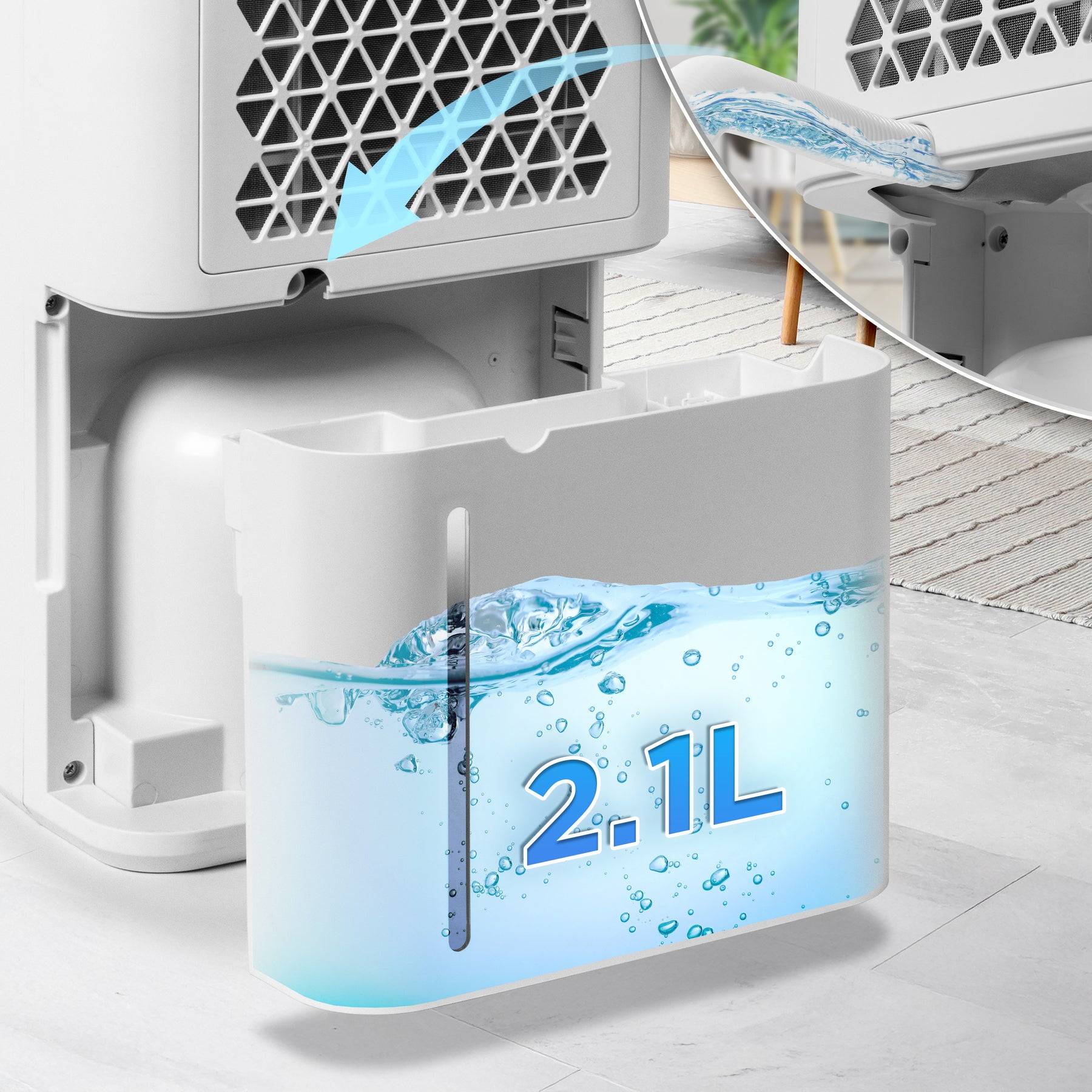 Duronic DH121 Luftentfeuchter, leise, 2100 ml Tank, für Räume bis 25 m² gegen Feuchte & Schimmel