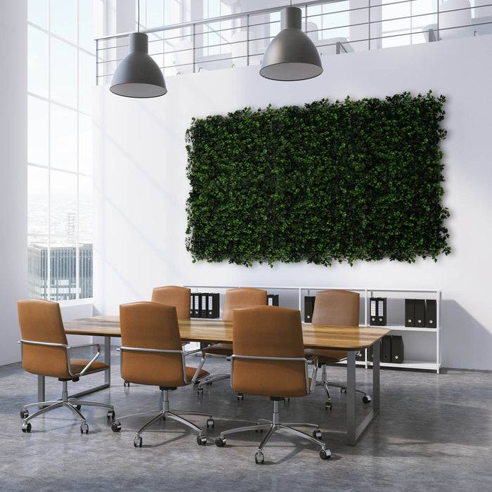 FLOORDIREKT Pflanzenwand Buxus - Natürliches, pflegefreies Kunstpflanzen-Panel - Sonnenbeständig & individuell erweiterbar - 50 × 50 cm