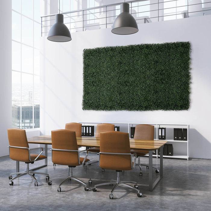 FLOORDIREKT Pflanzenwand Boxwood Dark-Green - Natürliches, pflegefreies Kunstpflanzen-Panel - Sonnenbeständig & individuell erweiterbar - 50 × 50??