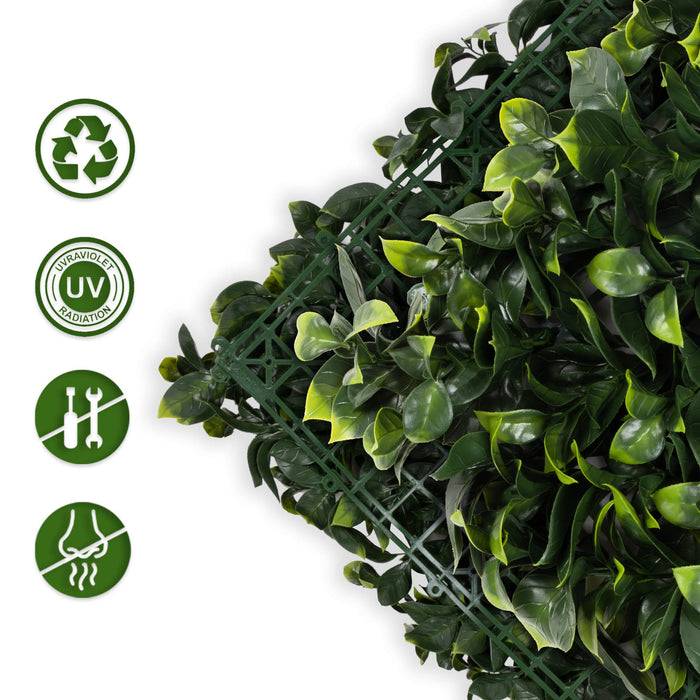 FLOORDIREKT Pflanzenwand Gardenia - Natürliches, pflegefreies Kunstpflanzen-Panel - Sonnenbeständig & individuell erweiterbar - 50 × 50 cm