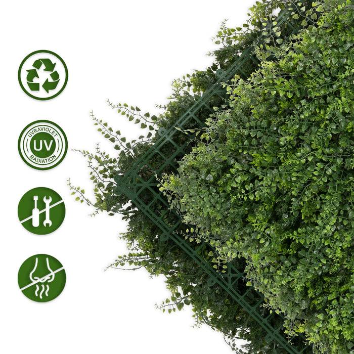 FLOORDIREKT Pflanzenwand Fern - Natürliches, pflegefreies Kunstpflanzen-Panel - Sonnenbeständig & individuell erweiterbar - 50 × 50 cm