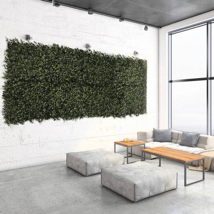 FLOORDIREKT Pflanzenwand Eucalyptus - Natürliches, pflegefreies Kunstpflanzen-Panel - Sonnenbeständig & individuell erweiterbar - 50 × 50 cm