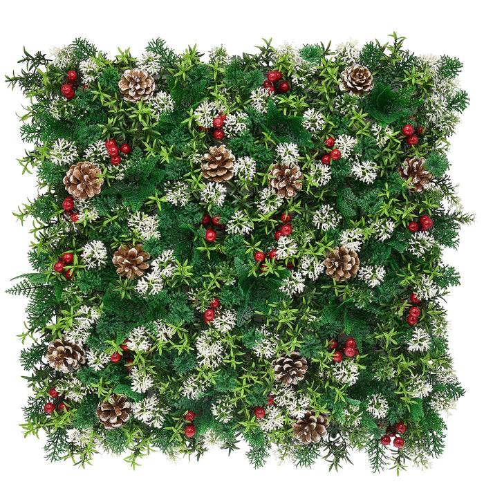 FLOORDIREKT Pflanzenwand Festive - Natürliches, pflegefreies Kunstpflanzen-Panel - Sonnenbeständig & individuell erweiterbar - 50 × 50 cm