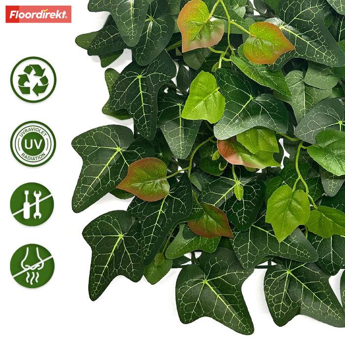 FLOORDIREKT Pflanzenwand Ivy - Natürliches, pflegefreies Kunstpflanzen-Panel - Sonnenbeständig & individuell erweiterbar - 33 × 33 cm