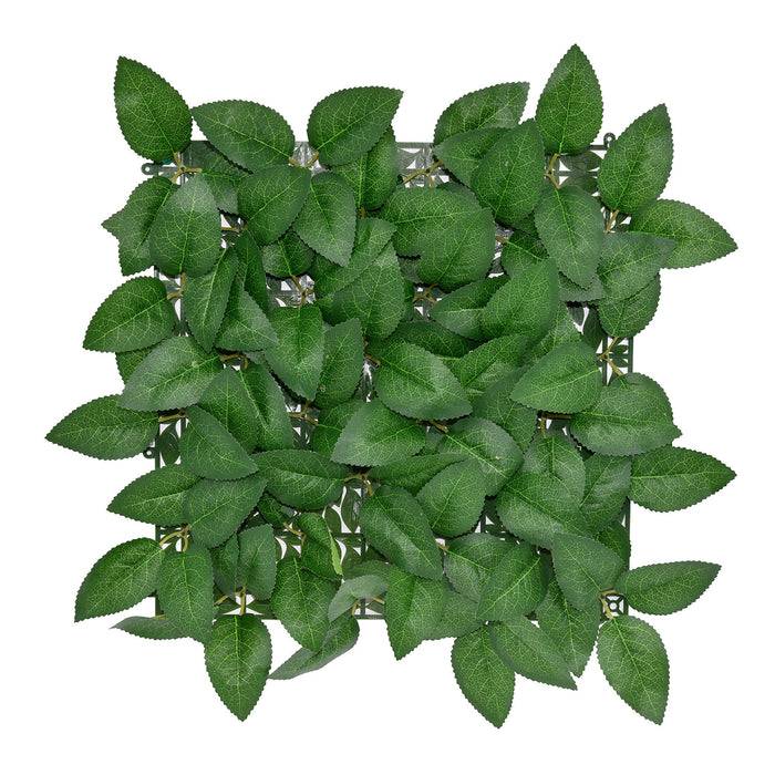 FLOORDIREKT Pflanzenwand Big Rose Leaf - Natürliches, pflegefreies Kunstpflanzen-Panel - Sonnenbeständig & individuell erweiterbar - 33 × 33 cm