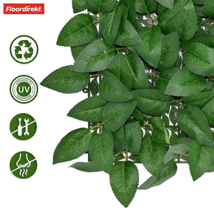 FLOORDIREKT Pflanzenwand Big Rose Leaf - Natürliches, pflegefreies Kunstpflanzen-Panel - Sonnenbeständig & individuell erweiterbar - 33 × 33 cm