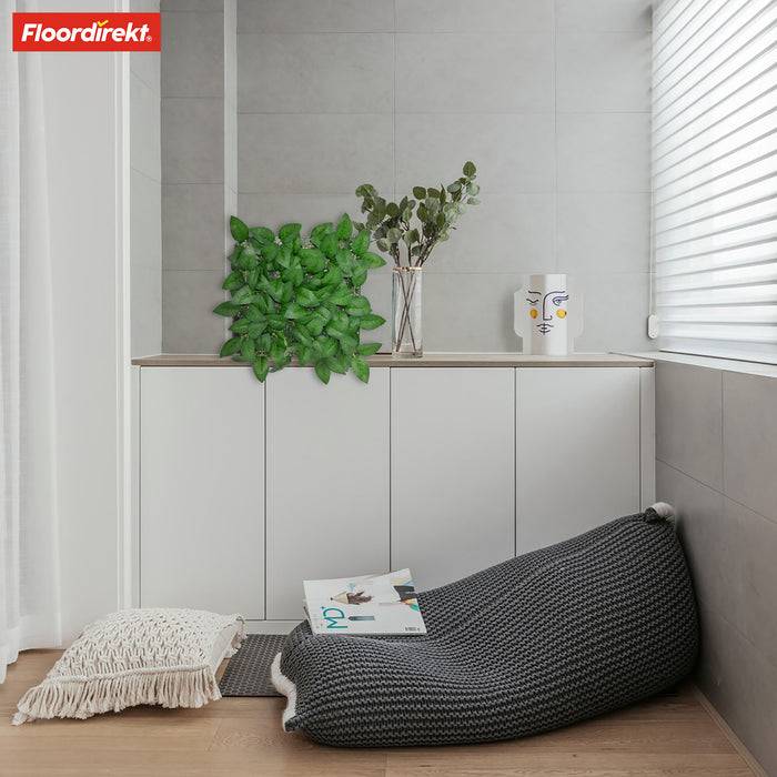 FLOORDIREKT Pflanzenwand Big Rose Leaf - Natürliches, pflegefreies Kunstpflanzen-Panel - Sonnenbeständig & individuell erweiterbar - 33 × 33 cm