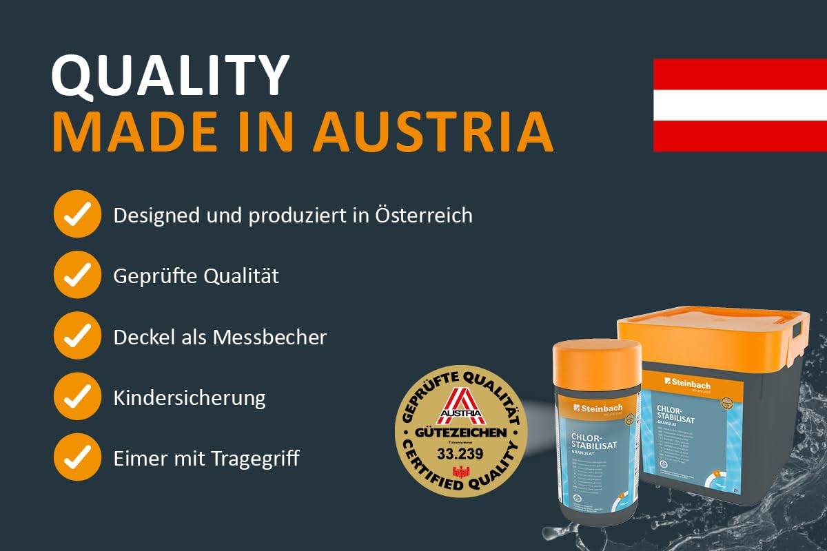 Steinbach | Poolpflege Chlorstabilisat Granulat | 1 kg | ideal für stabile Wasserqualität | effektiv gegen Chlorabbau | einfache Anwendung | für kr