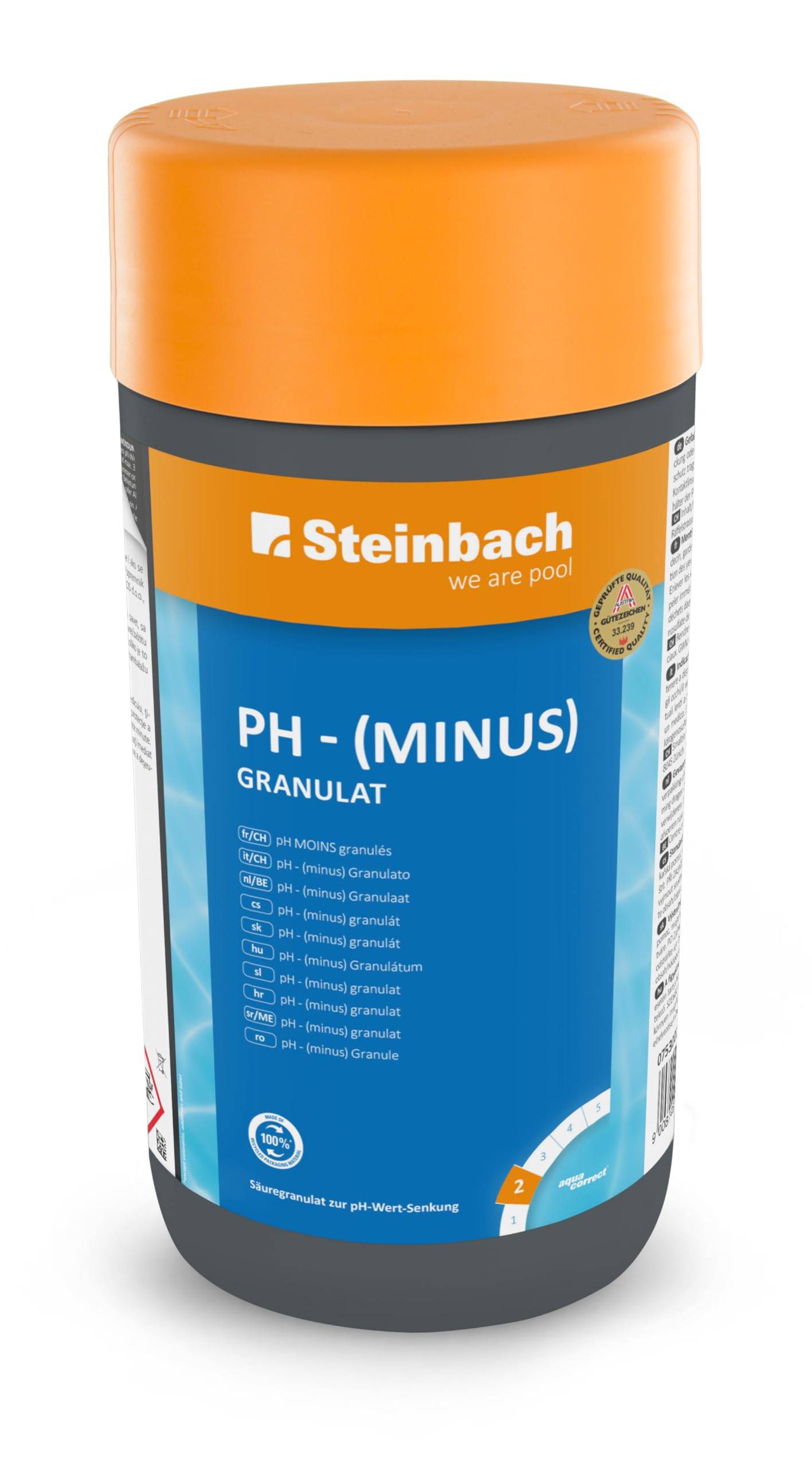 Steinbach | Poolpflege pH-(minus) Granulat | 1,5 kg | zur optimalen pH-Wert-Einstellung | effiziente Wasserpflege | einfache Anwendung