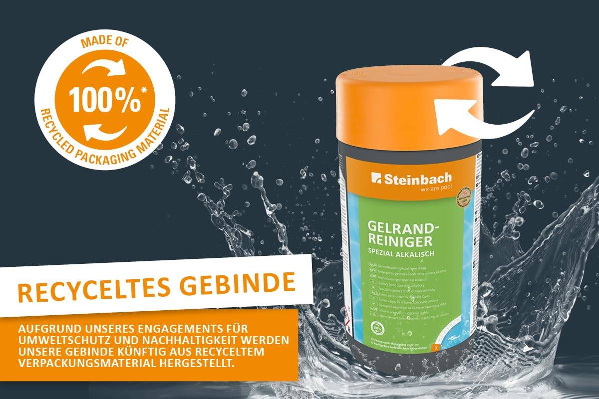 Steinbach | Gelrandreiniger spezial | alkalisch | Fassungsvermögen: 1 Liter | ideal zur Reinigung von Beckenrändern | effizient gegen Verschmutzunge