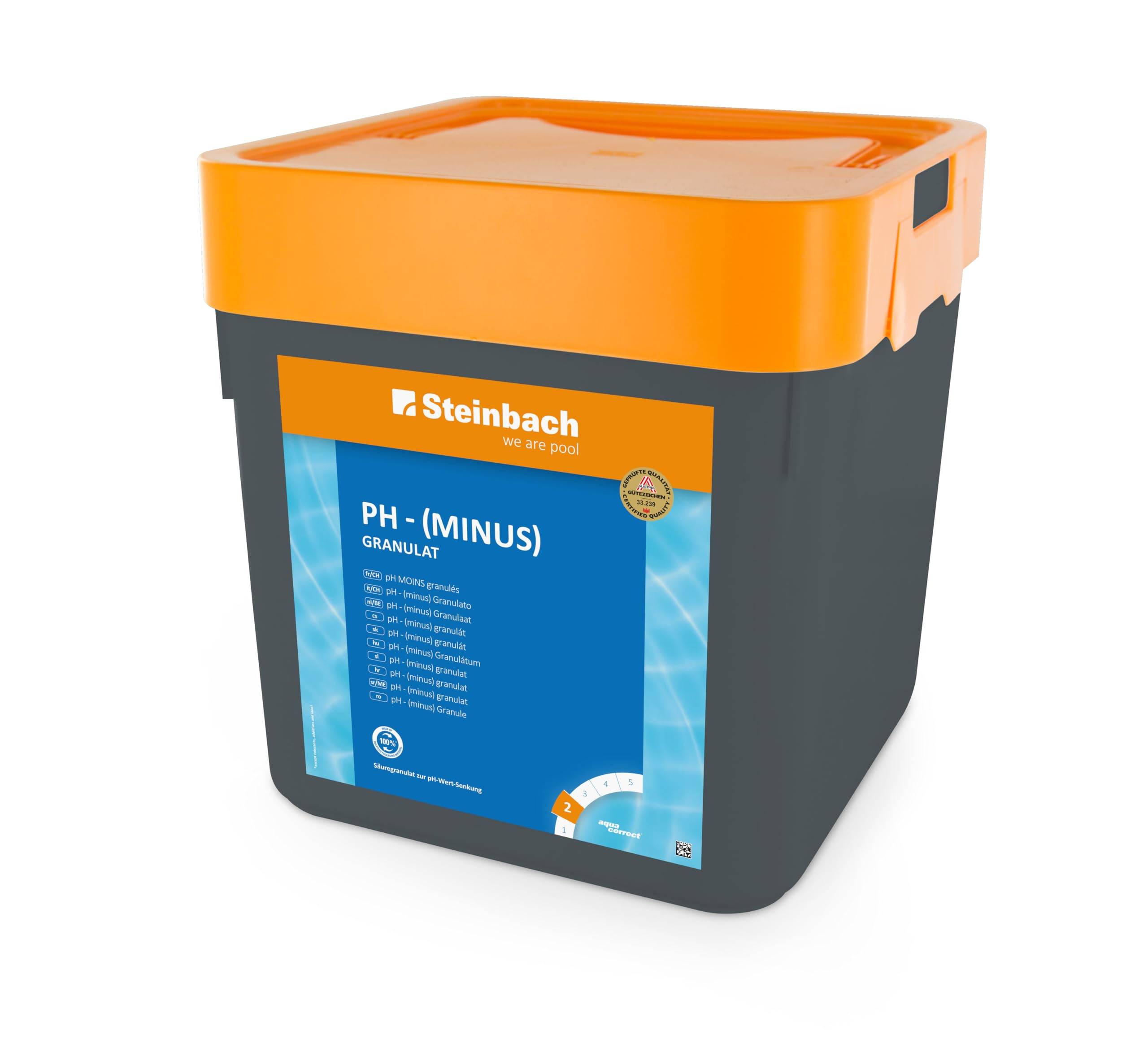 Steinbach | Poolpflege pH-Minus Granulat | Regulierung des pH-Werts | 7,5 kg | effiziente Anwendung für klares Wasser