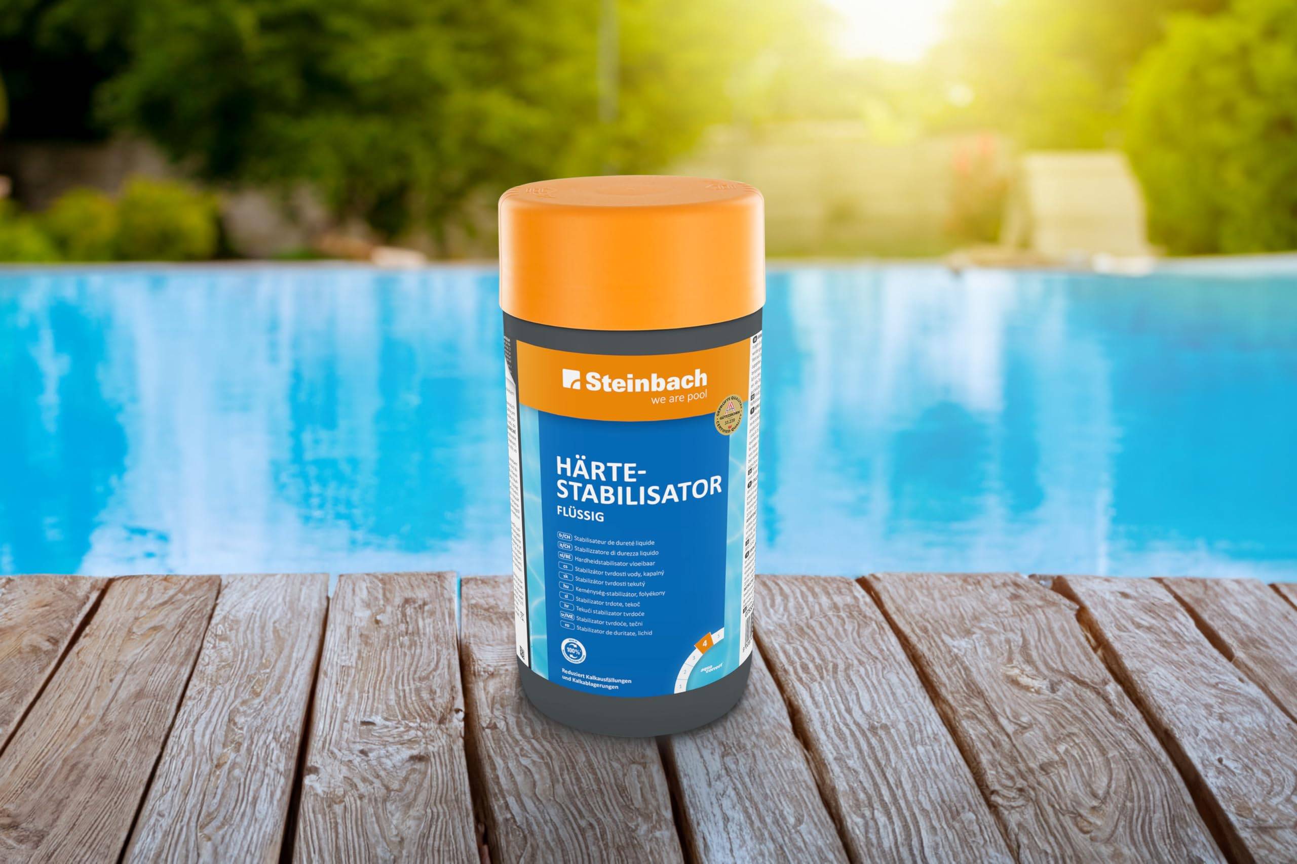 Steinbach | Flüssiger Härtestabilisator | optimaler Kalkschutz | für kristallklares Poolwasser | einfache Dosierung | ideal für Poolpflege | Inhal