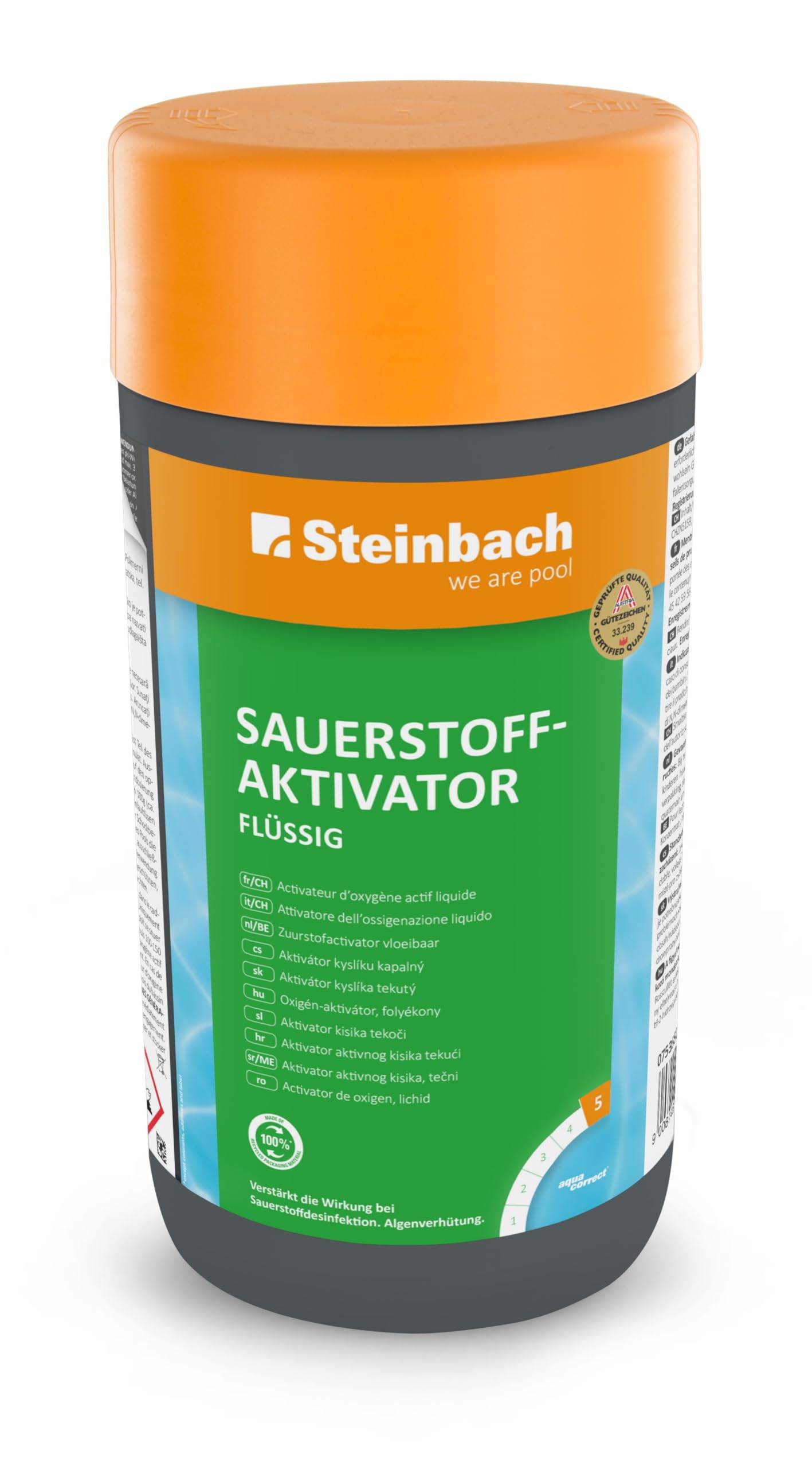 Steinbach Poolpflege Sauerstoffaktivator flüssig, 1 l, Aktivsauerstoff, 07535S01TD00