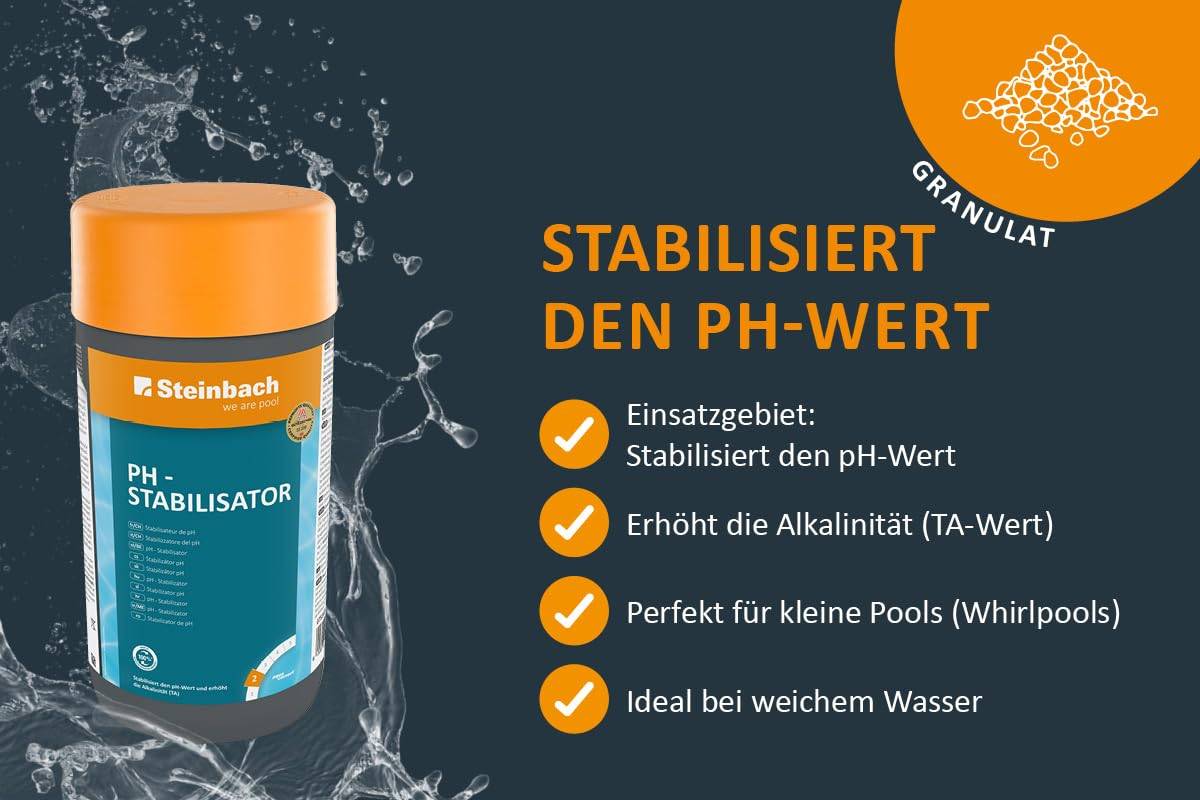 Steinbach Wasserpflege pH-Stabilisator 1 kg | Stabilisiert den pH-Wert und erhöht die Alkalinität (TA-Wert)