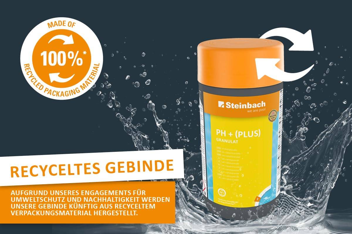 Steinbach | Poolpflege pH+ Granulat | 1 kg | ideal zur pH-Wert Einstellung | einfache Anwendung | effiziente Poolpflege