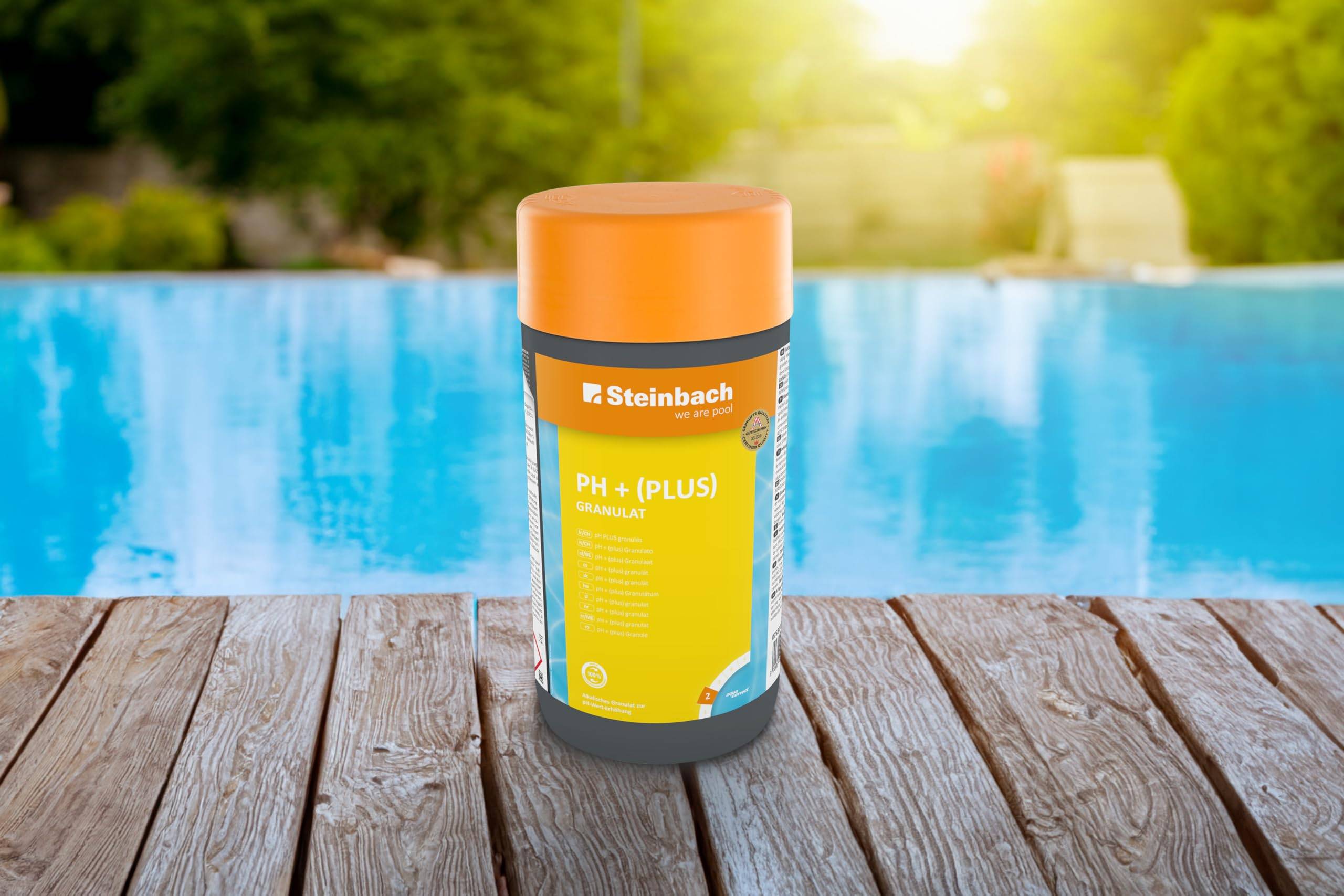 Steinbach | Poolpflege pH+ Granulat | 1 kg | ideal zur pH-Wert Einstellung | einfache Anwendung | effiziente Poolpflege