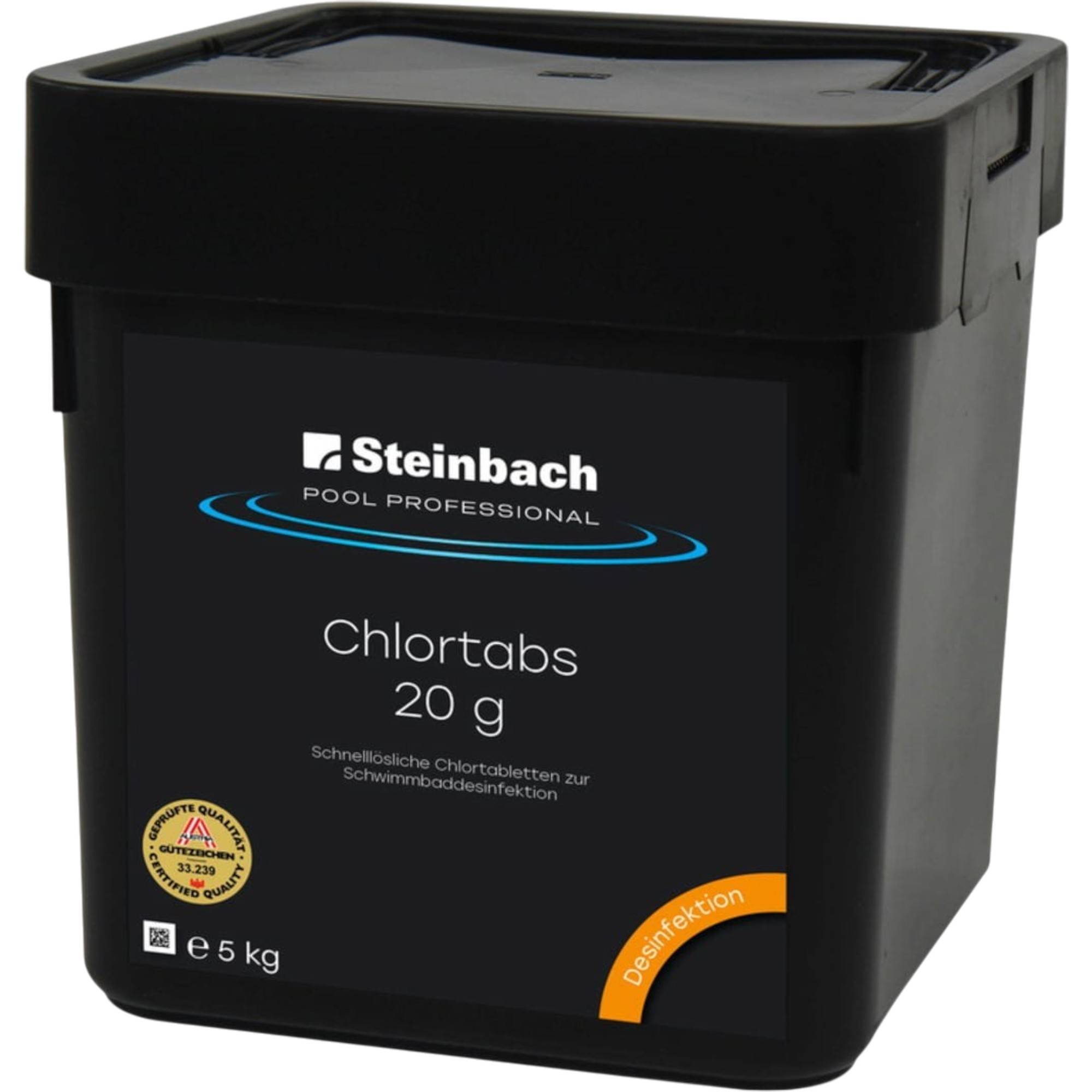 Steinbach Pool Professional Chlortabs 20 g 5 kg | schnell lösliche Chlor Tabletten für Poolpflege | gegen Algen, Pilze & Viren | pH-neutral | für