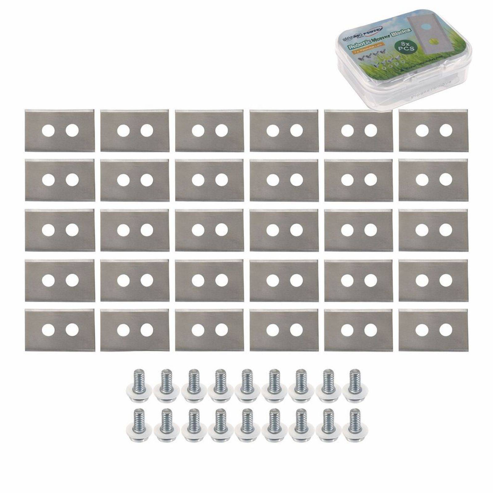 Powery 24x Ersatzklingen für Mähroboter YUKA 600 bis YUKA 1500 inkl. Schrauben
