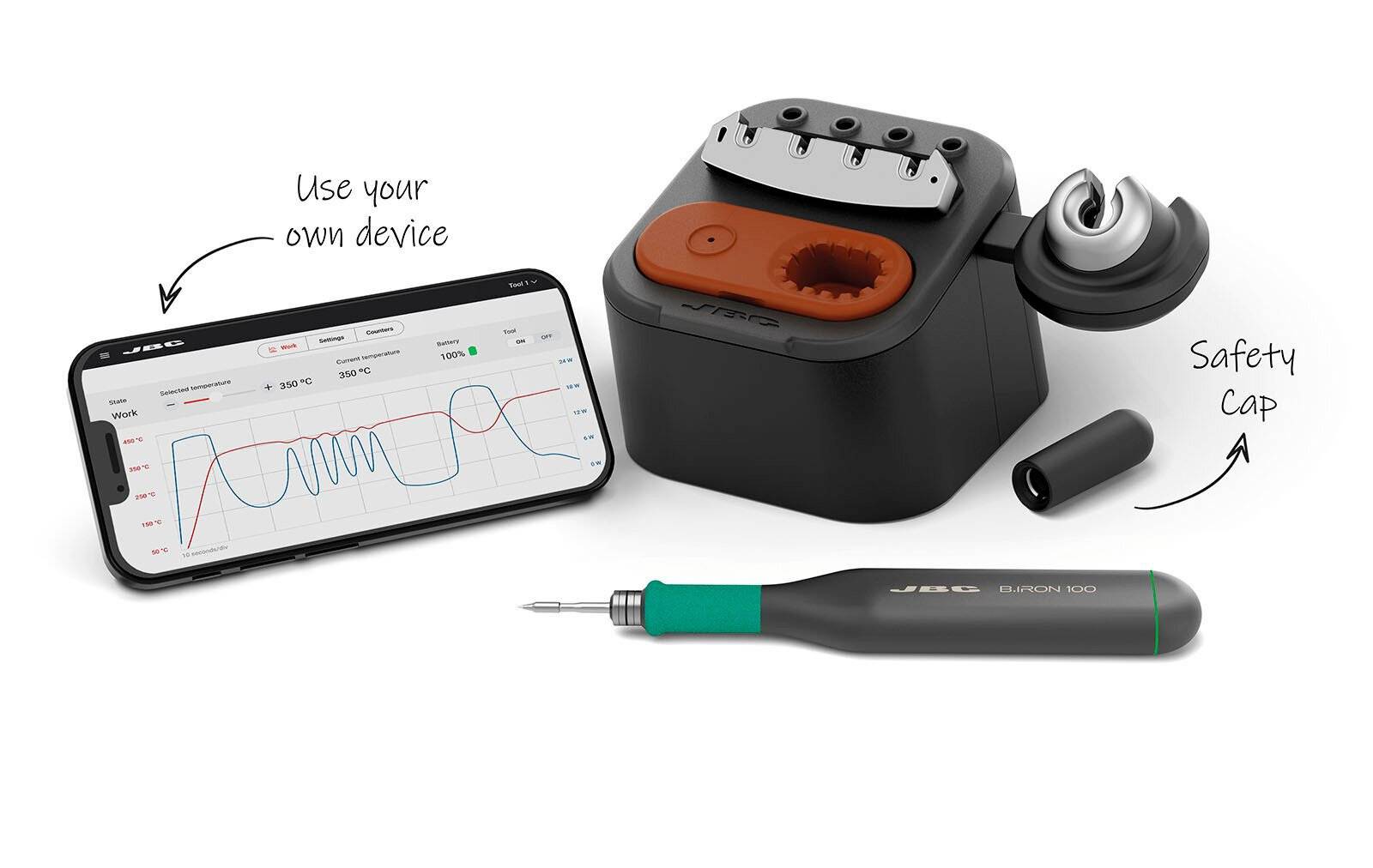 Lötstation B-Iron mit B.100 Light Tool, mit portablem Display
