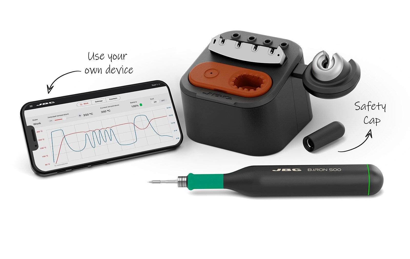 Lötstation B-Iron 500 mit B.500 Tool, mit portablem Display