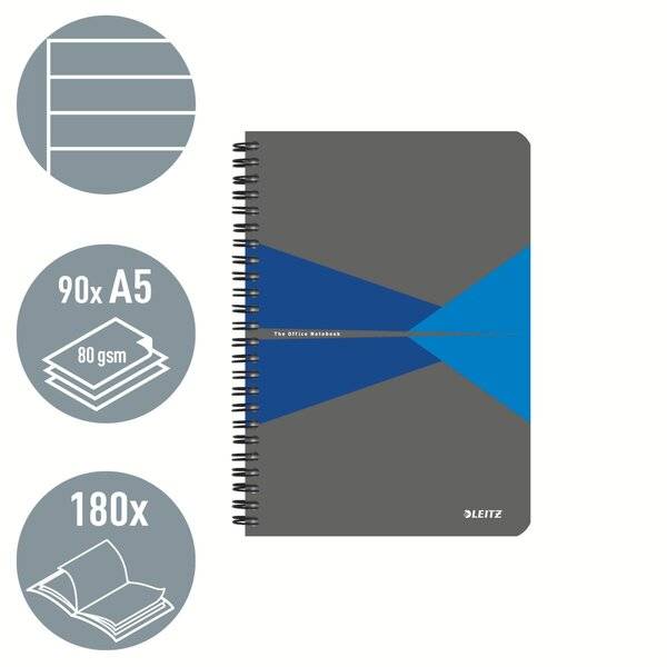 Collegeblock Office A5 Karton liniert blau