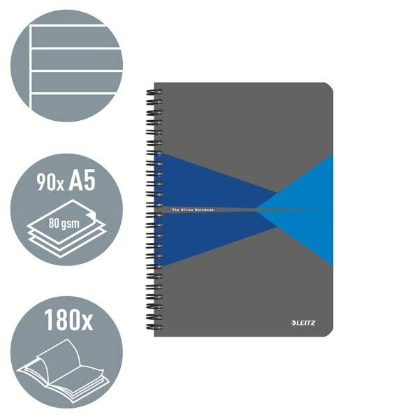 Collegeblock Office A5 PP liniert blau