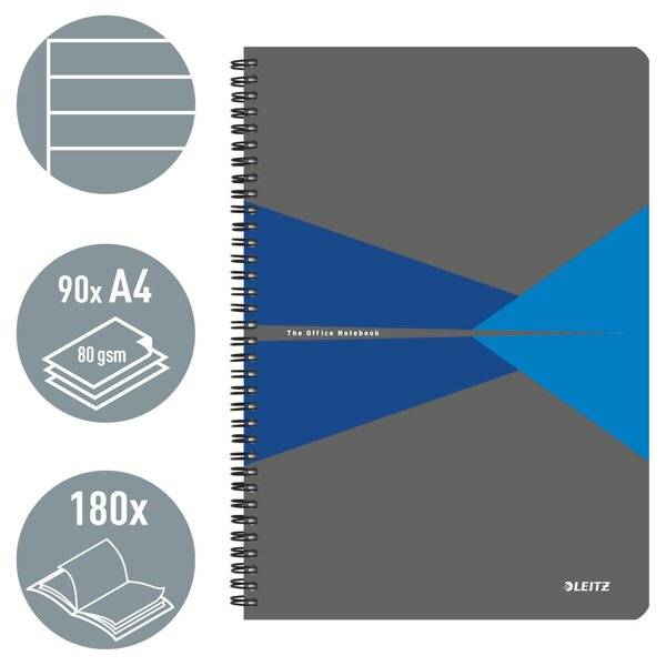 Collegeblock Office A4 Karton liniert blau