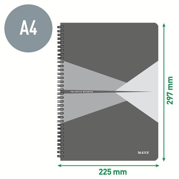 Collegeblock Office A4 PP liniert grau