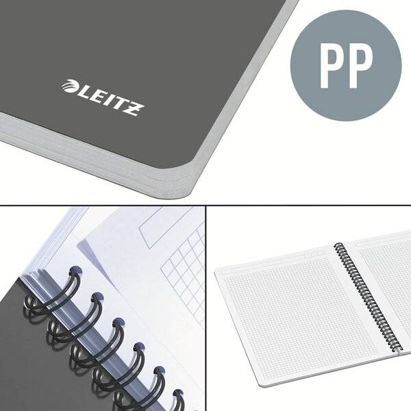 Collegeblock Office A5 PP kariert grau