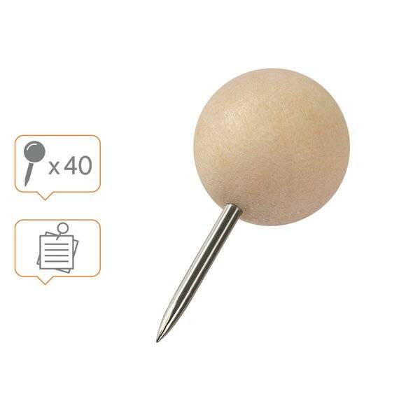 Pinnwandnadel Holzkopf 40 Stück