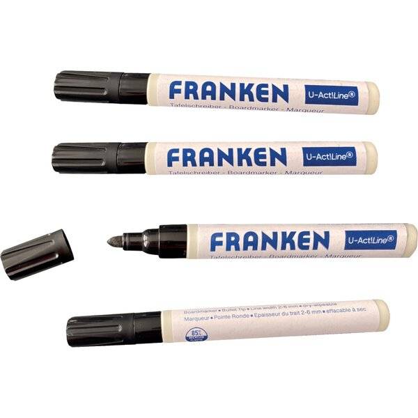 Whiteboardmarker U-Act! Rundspitze 3mm schwarz 4 Stück