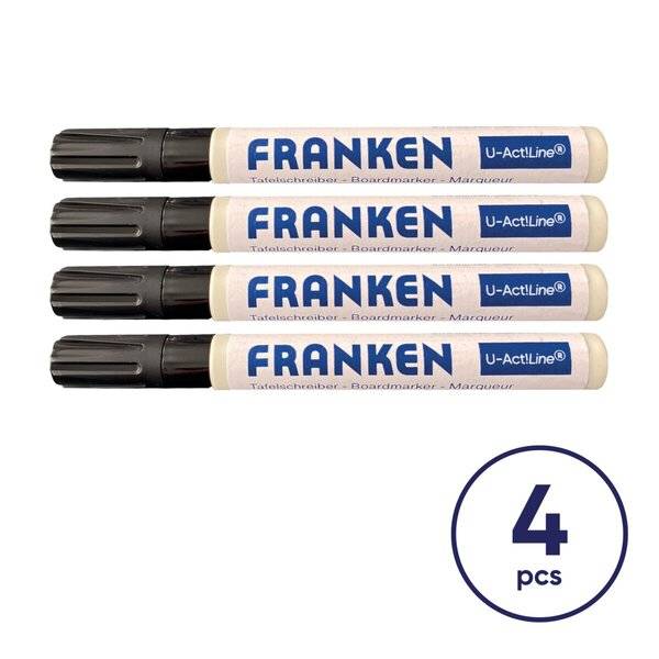 Whiteboardmarker U-Act! Rundspitze 3mm schwarz 4 Stück