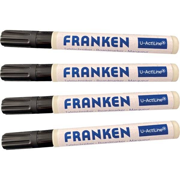 Whiteboardmarker U-Act! Rundspitze 3mm schwarz 4 Stück
