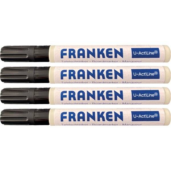 Whiteboardmarker U-Act! Rundspitze 3mm schwarz 4 Stück