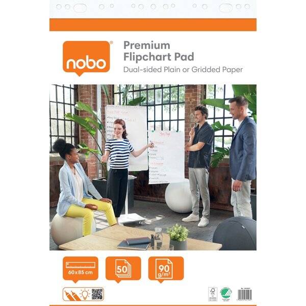 Flipchartblock Premium 60x85cm 50 Blatt blanko/kariert gerollt