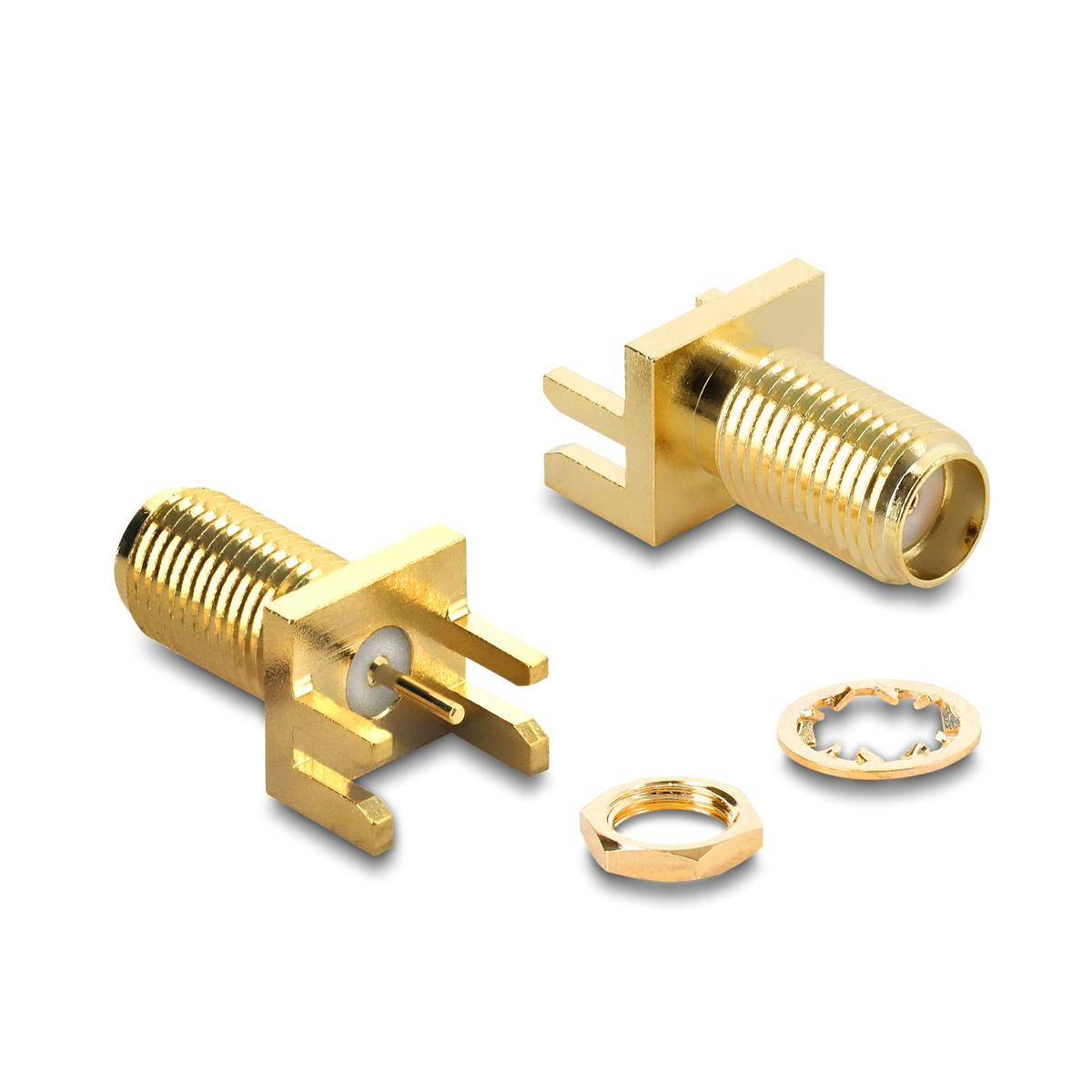 67412 - Delock SMA End-Launch-Buchse gerade an Leiterplatte bis 1,7 mm Gewindelänge 9 mm