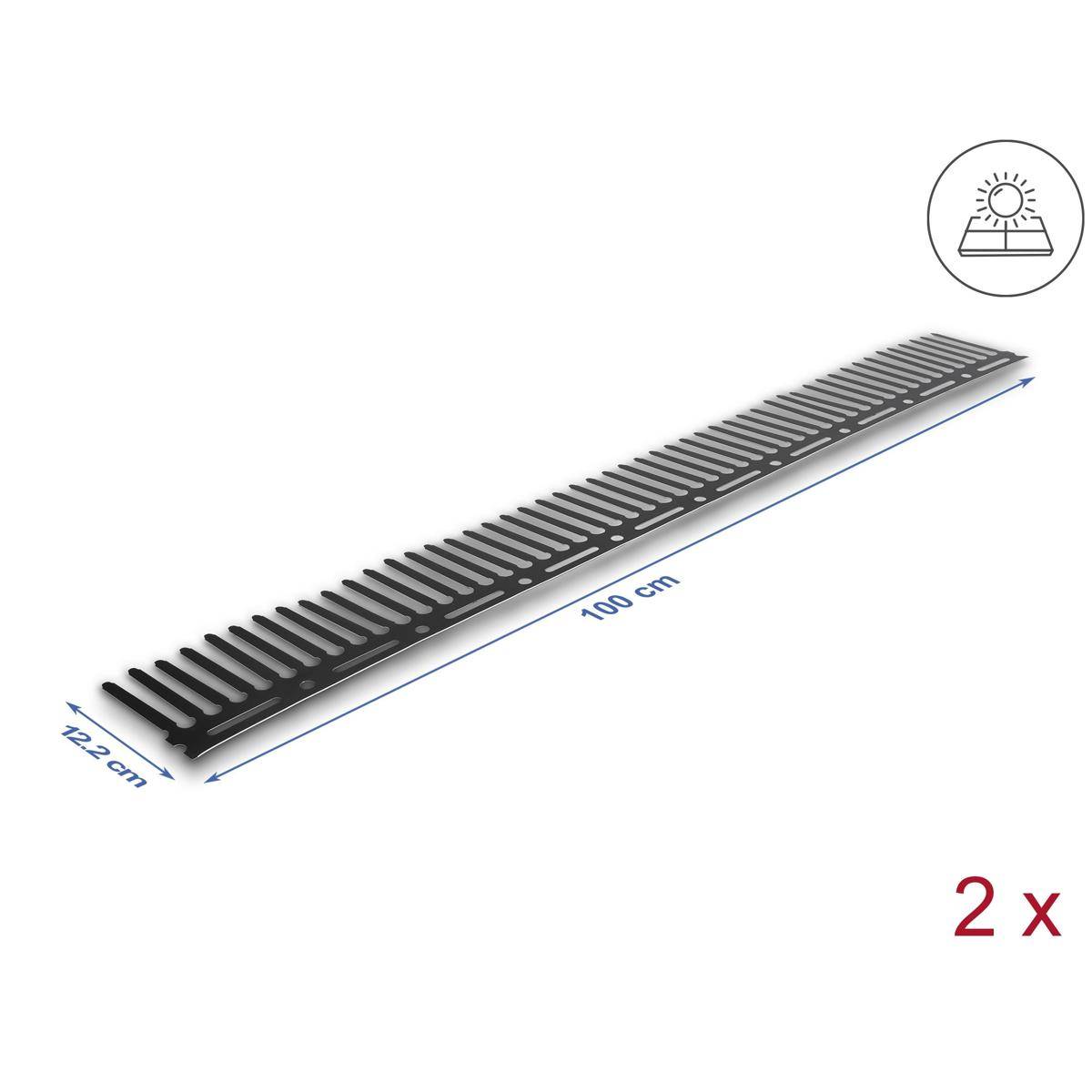 90975 - Delock Tierabwehr Barriere / Taubenabwehr für Photovoltaik Anlagen 1 m - 2 Stück braun (122 mm)
