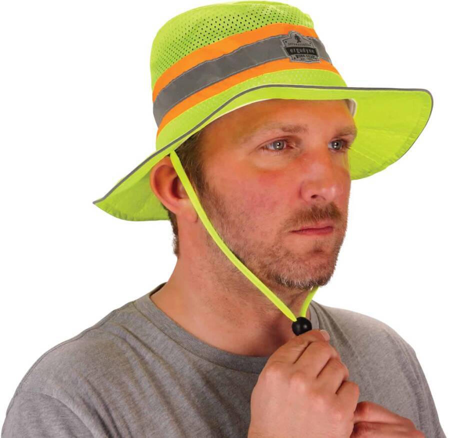 Kühlender Sonnenhut Microfaser 12594 Größe 64 Farbe warngelb / orange / grau Lichtschutzfaktor 50+