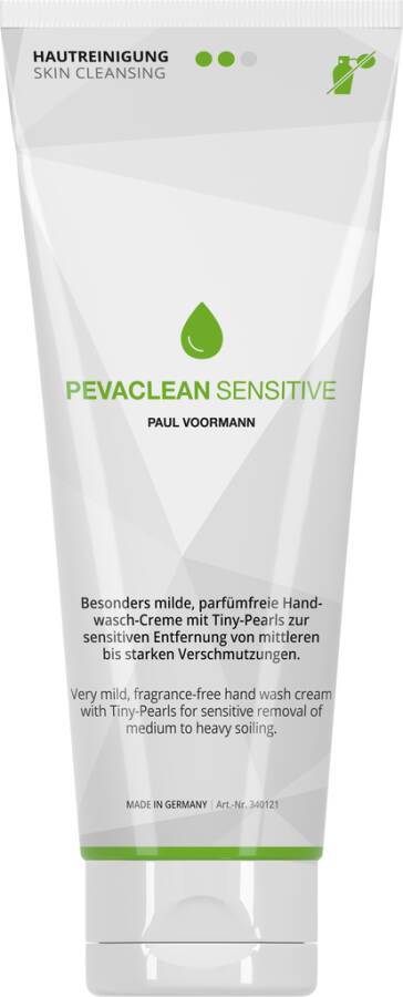 Handwasch-Creme PEVACLEAN SENSITIVE 340121 Inhalt 250 ml Ausführung unparfümiert Gebinde Tube geeignet für Spender -