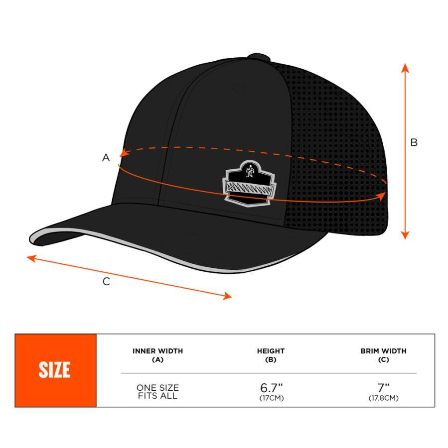 Kühlendes Basecap 12604 Größe Uni Farbe schwarz