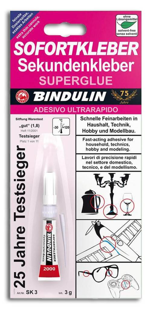 Sofortkleber SekundenkleberEigenschaften Für Bastler, Modellbau, Hobby und Haushalt Mit Feindosierspitze für schwierigste Detailarbeiten in Te