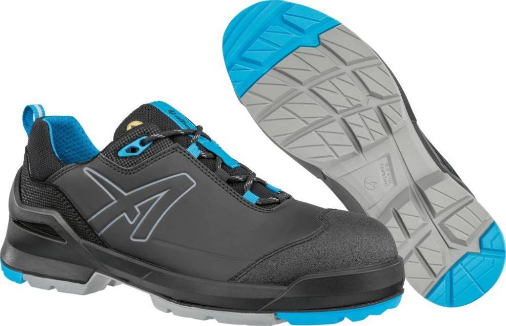 Sicherheitshalbschuh TARAVAL BLACK/BLUE Low 648030, S3L SR FO ESDZulassung/NormEN ISO 20345, S3LEigenschaften Durchtrittschutz Leitfähig Was